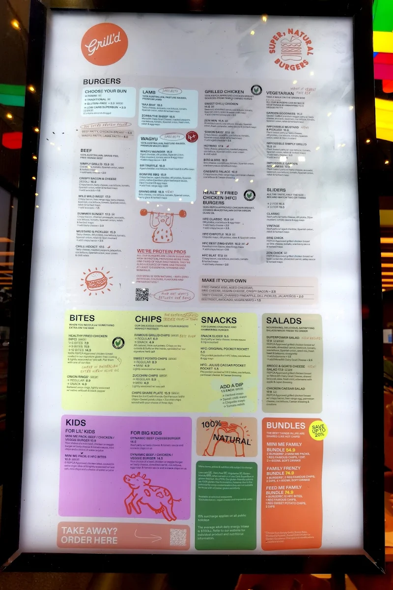 Menu, Grill'd Burgers - Waterford