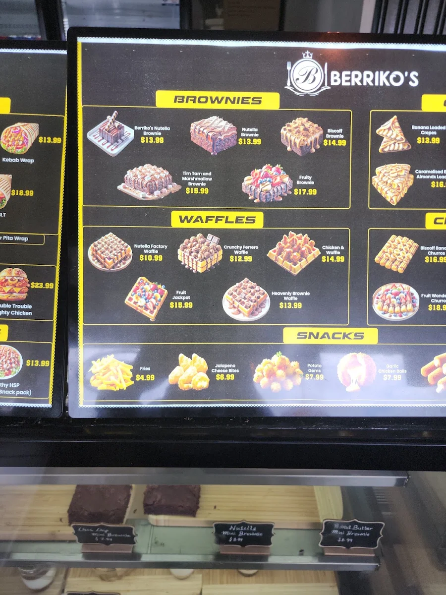 Menu, Berrikos Dandenong