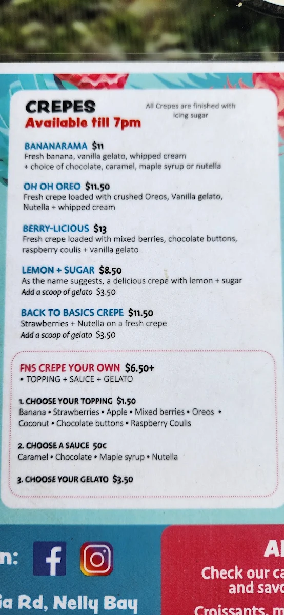 Menu, Fruits N Scoops Pancake House