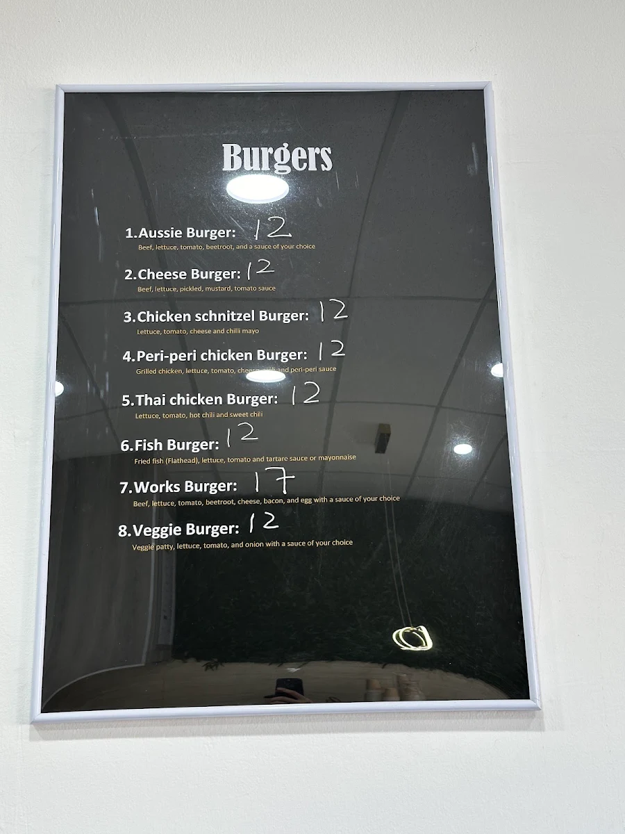 Menu, Beachview Cafe