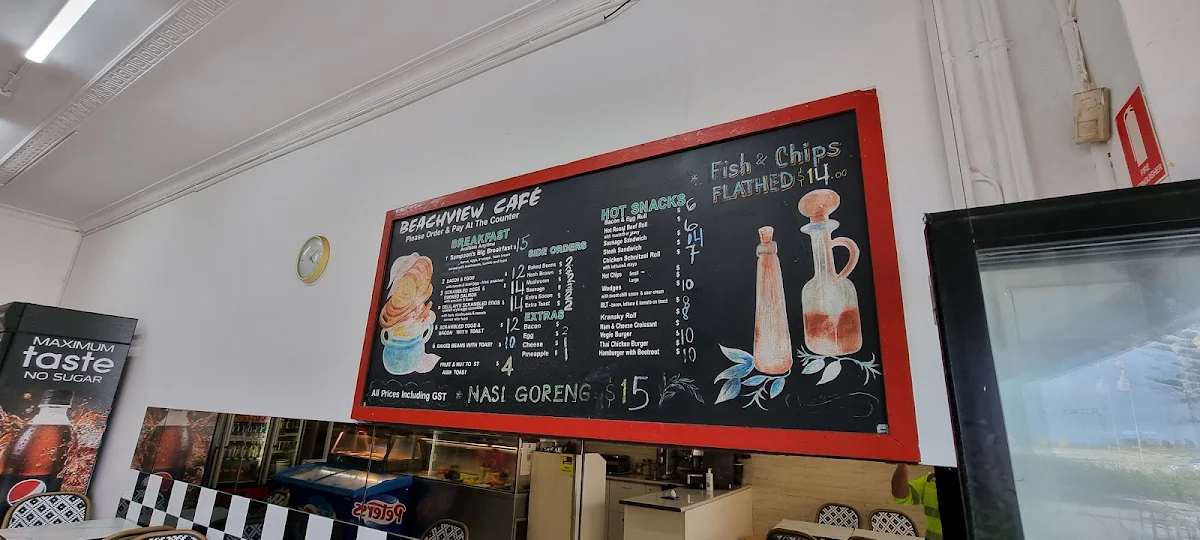 Menu, Beachview Cafe