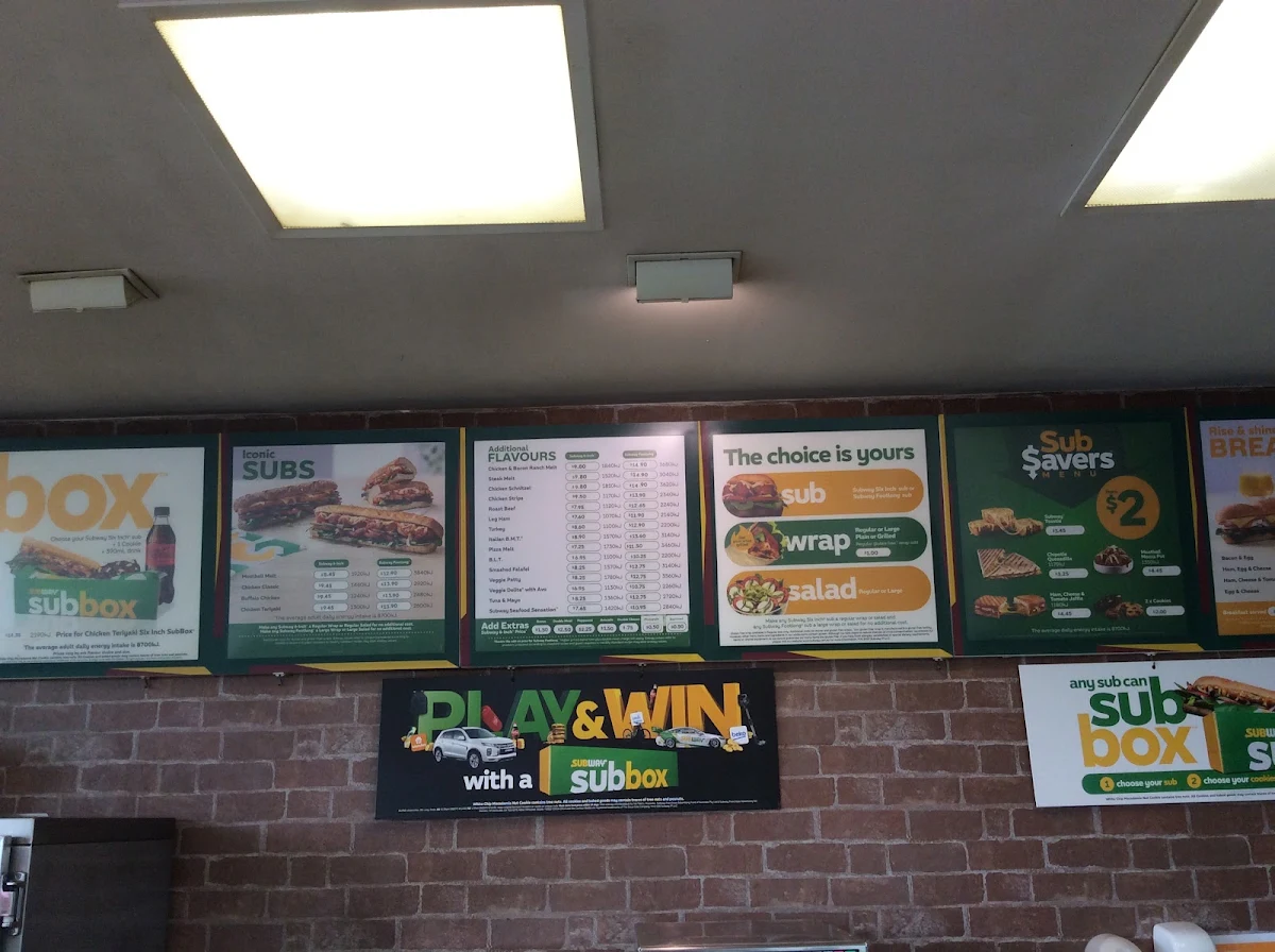 Menu, Subway