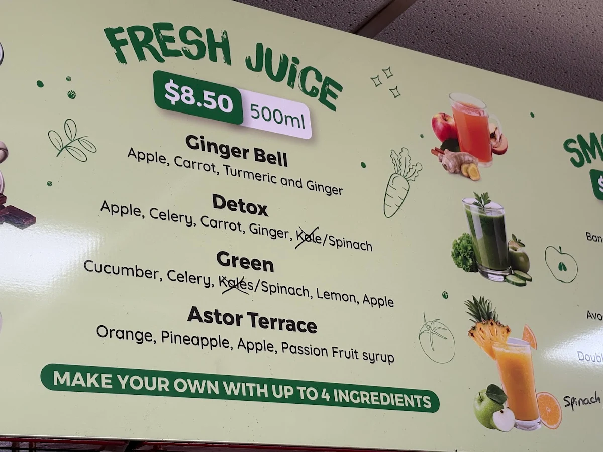 Menu, Astor Terrace Cafe