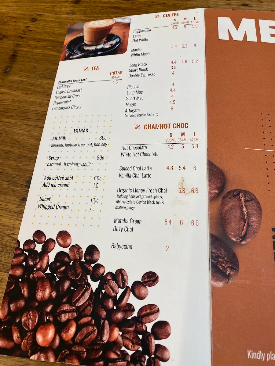 Menu, Bee Keen Cafe Eastland
