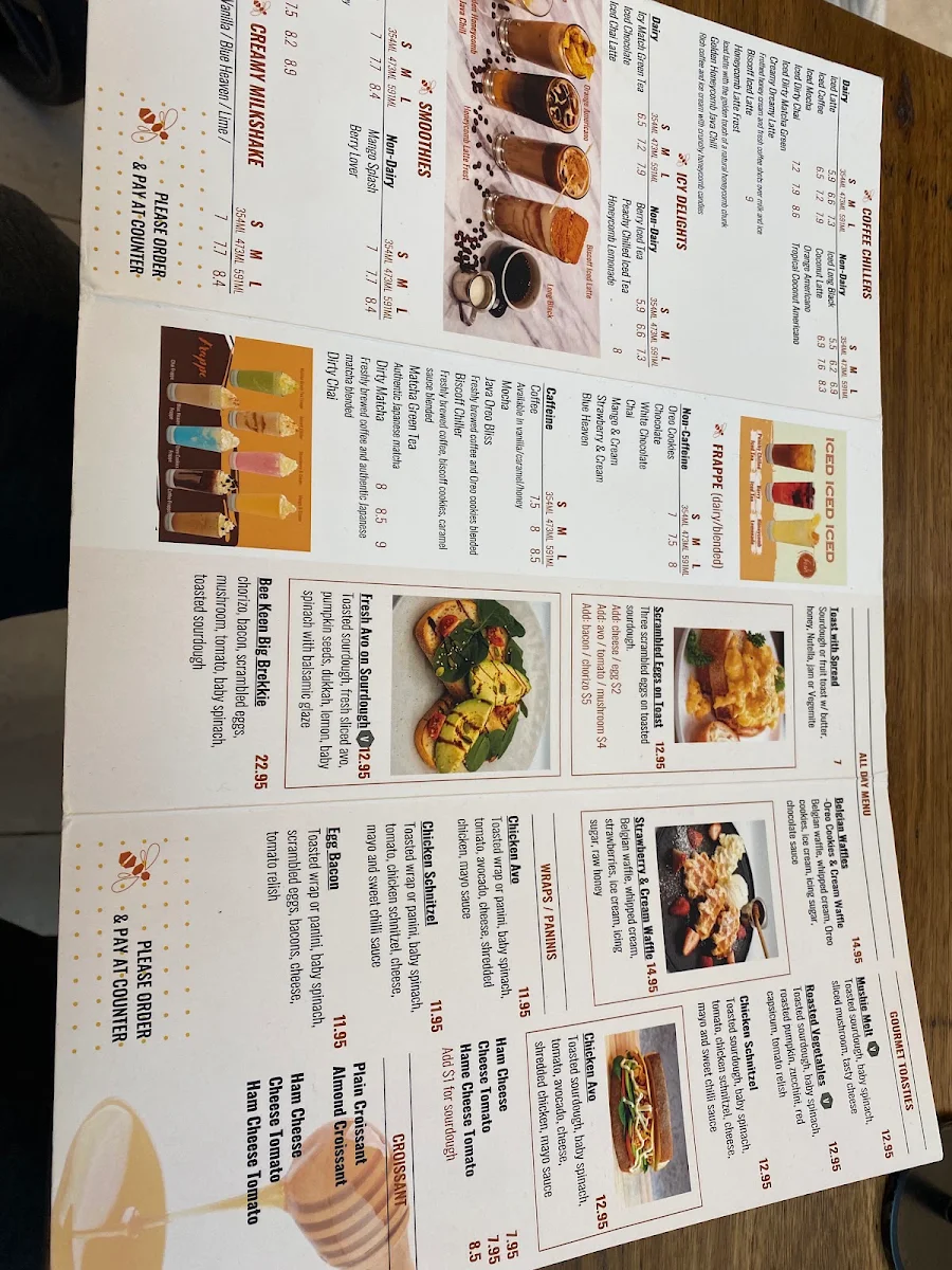 Menu, Bee Keen Cafe Eastland