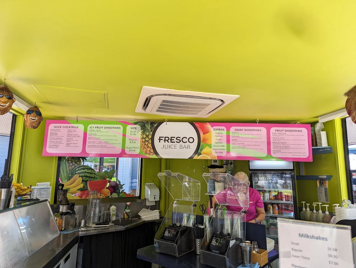 Menu, Fresco Juice Bar