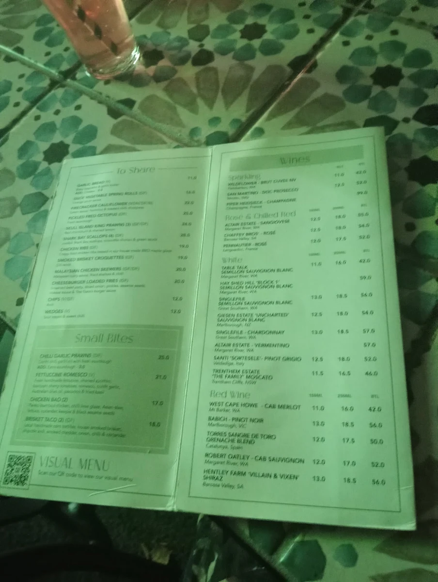 Menu, The Gate Bar and Bistro