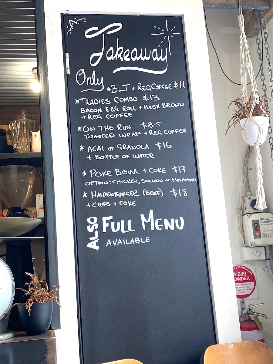 Menu, Hub Capp Cafe