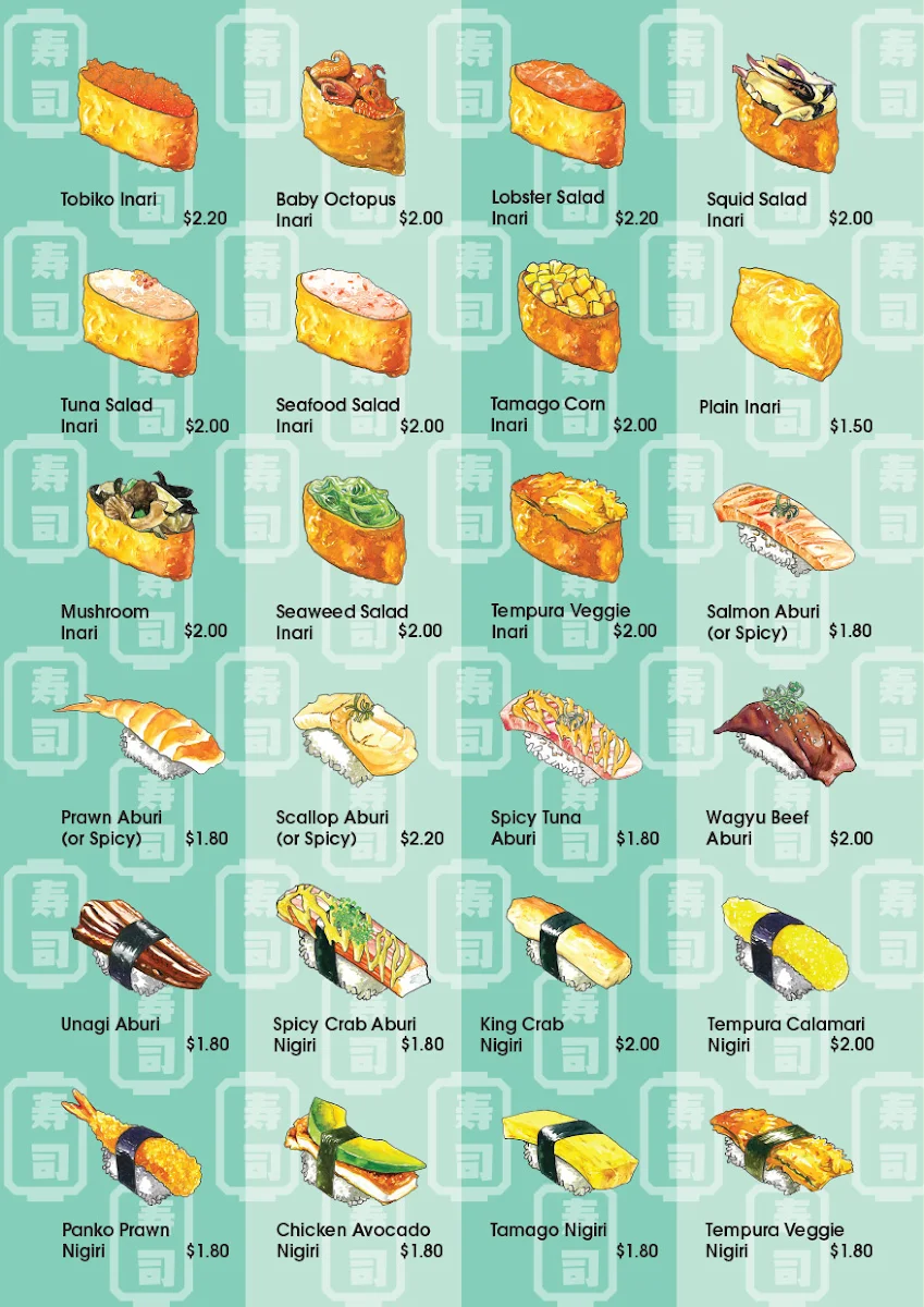 Menu, United Sushi