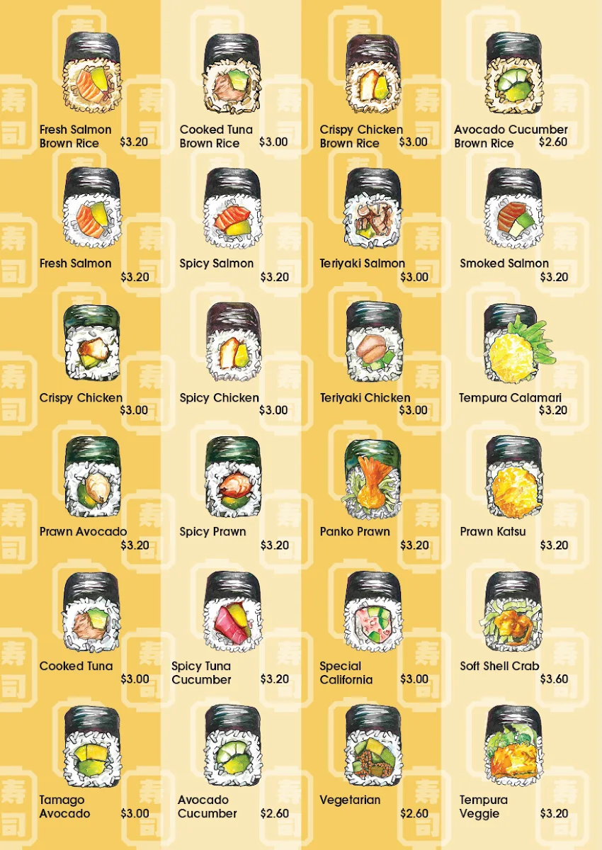 Menu, United Sushi