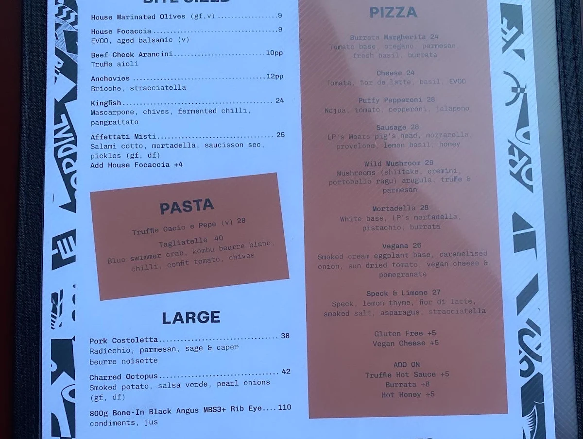 Menu, Ullo Dee Why