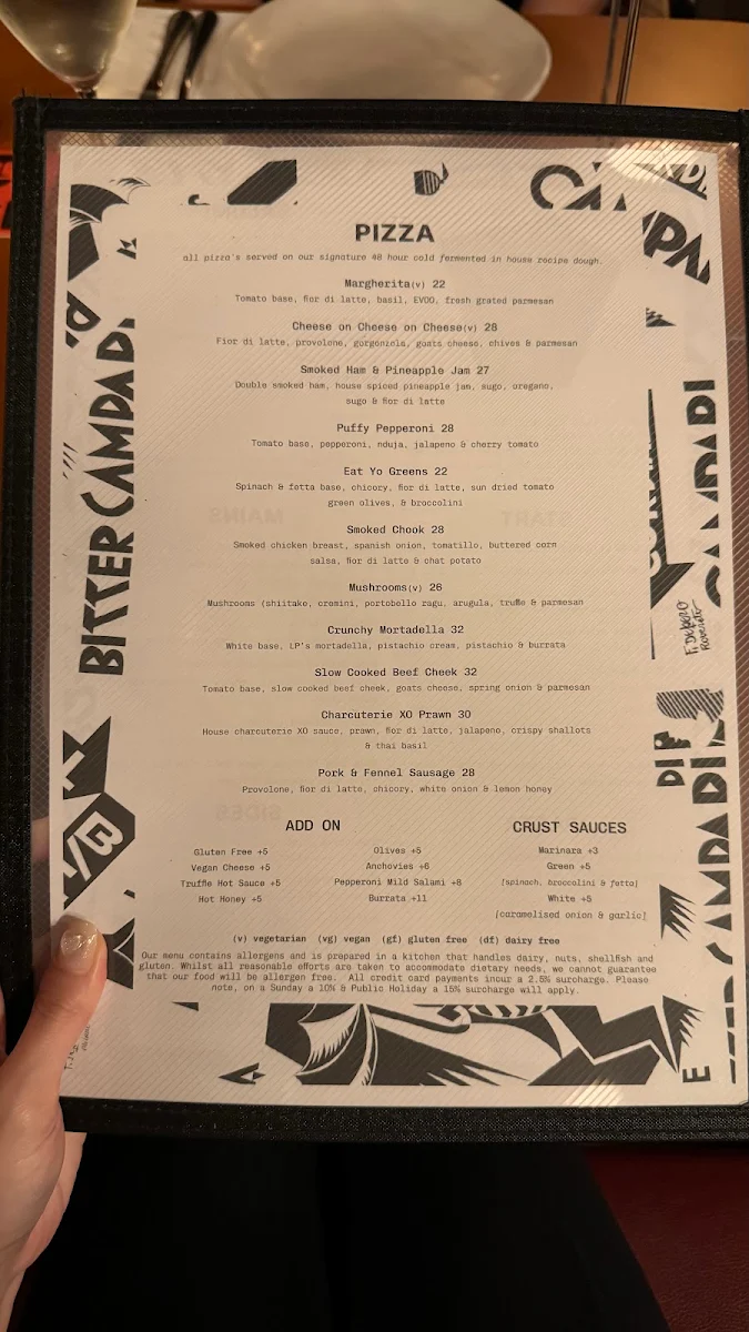 Menu, Ullo Dee Why