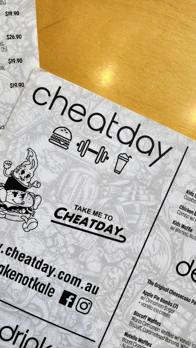 Menu, Flex and Fuel Cafe