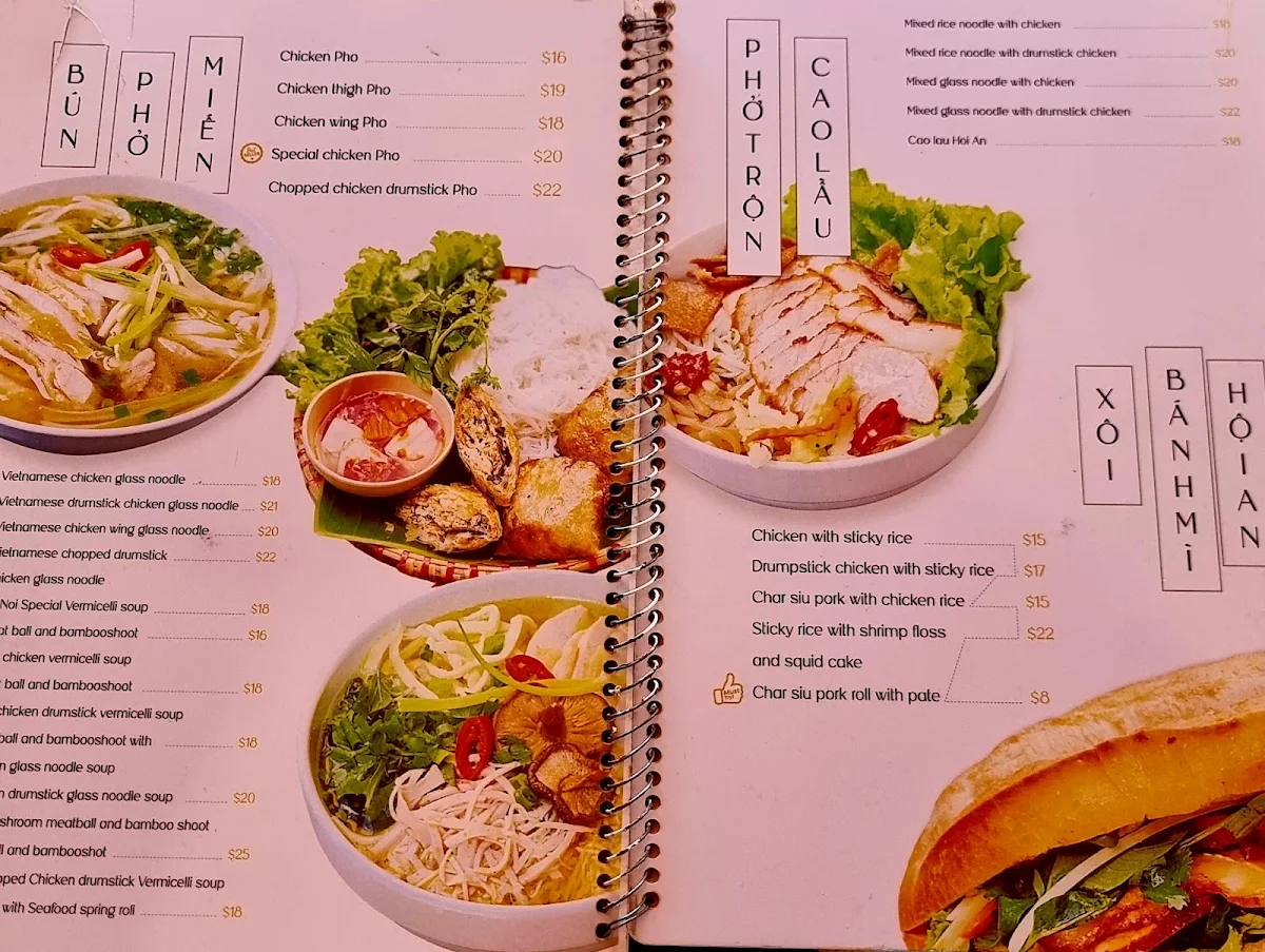 Menu, Com Ga Ba Nga Hoi An Cabramatta
