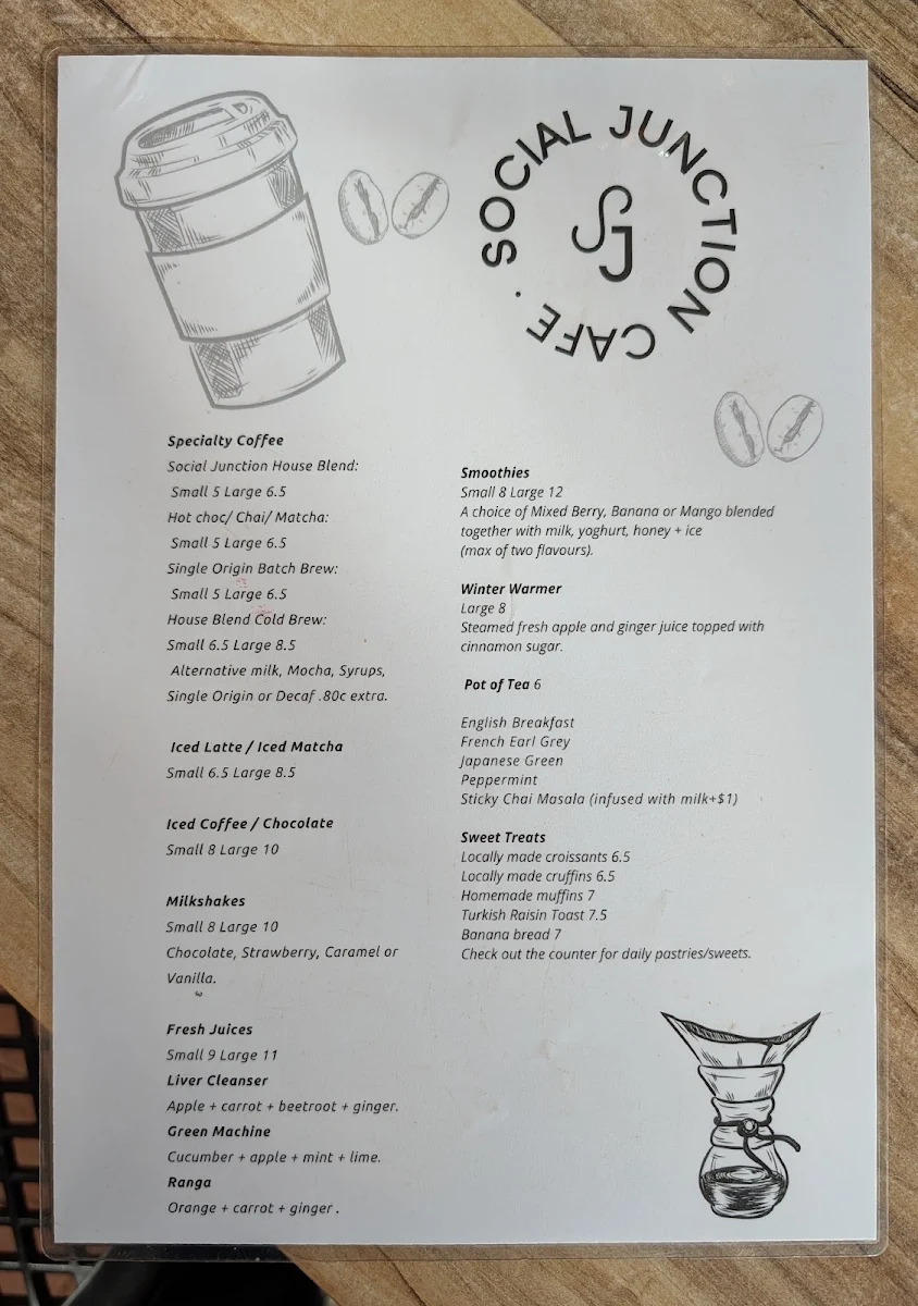 Menu, Social Junction