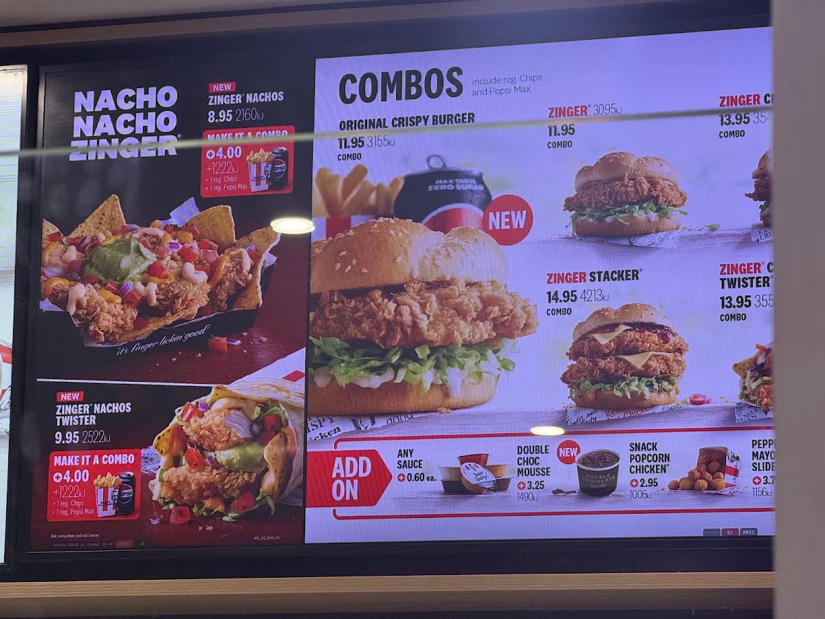 Menu, KFC Punchbowl