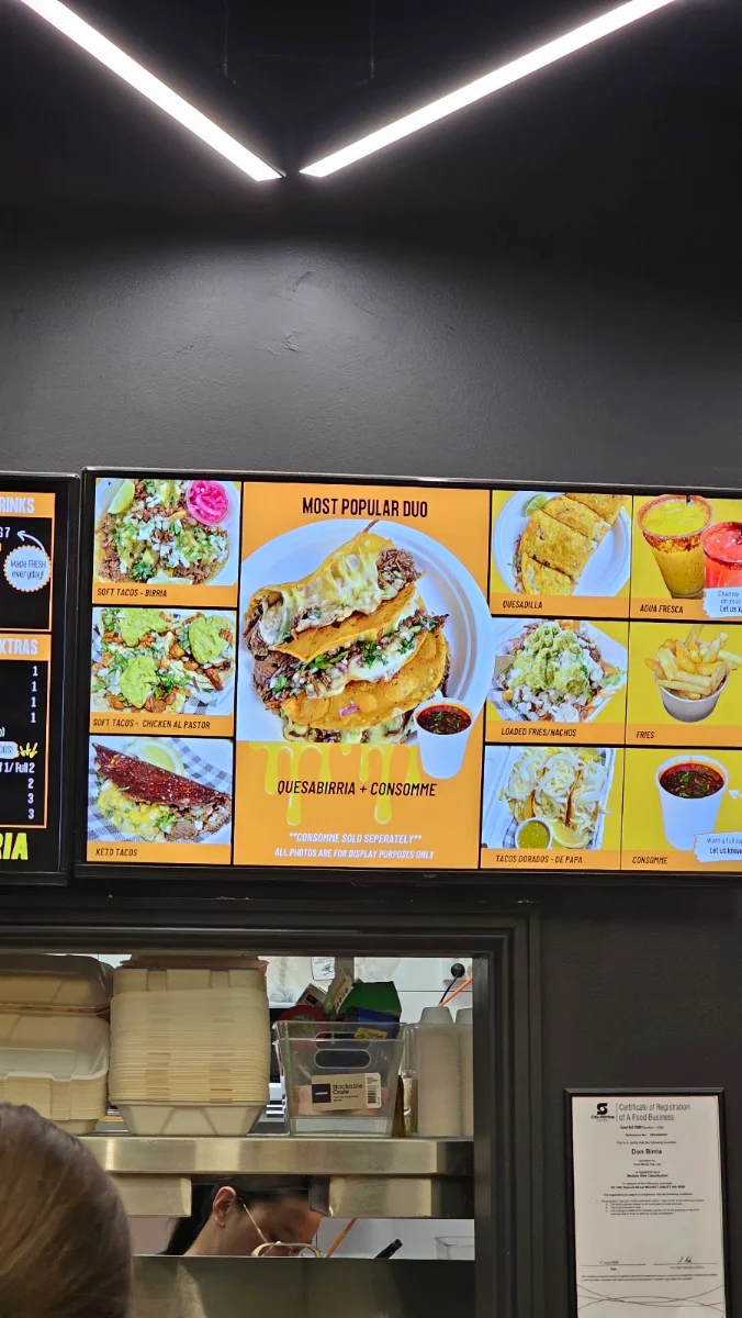 Menu, Don Birria Mount Lawley