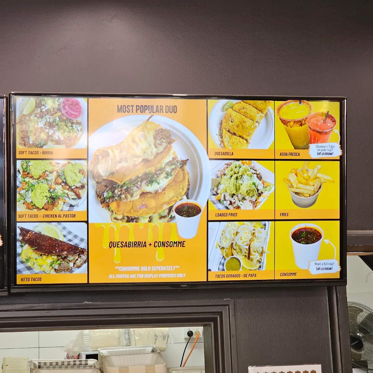 Menu, Don Birria Mount Lawley