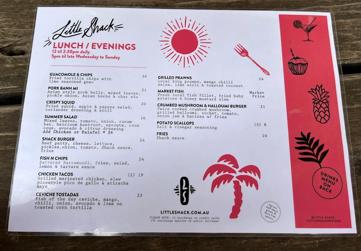 Menu, Little Shack
