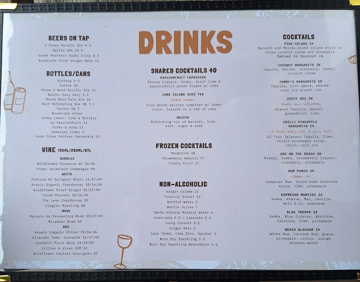 Menu, Little Shack