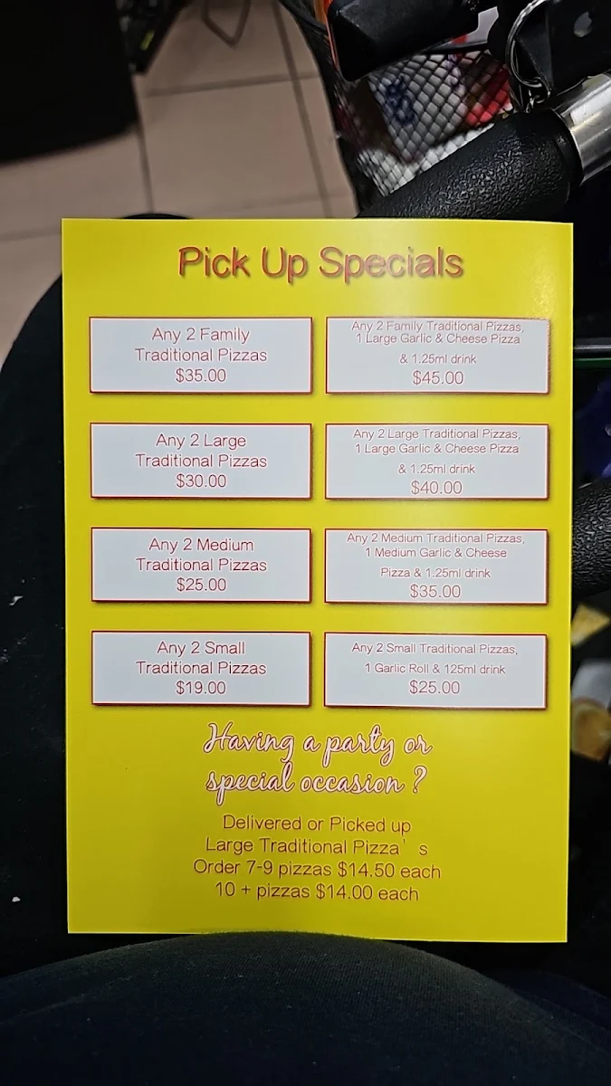 Menu, Port Phillip Pizza & Pasta