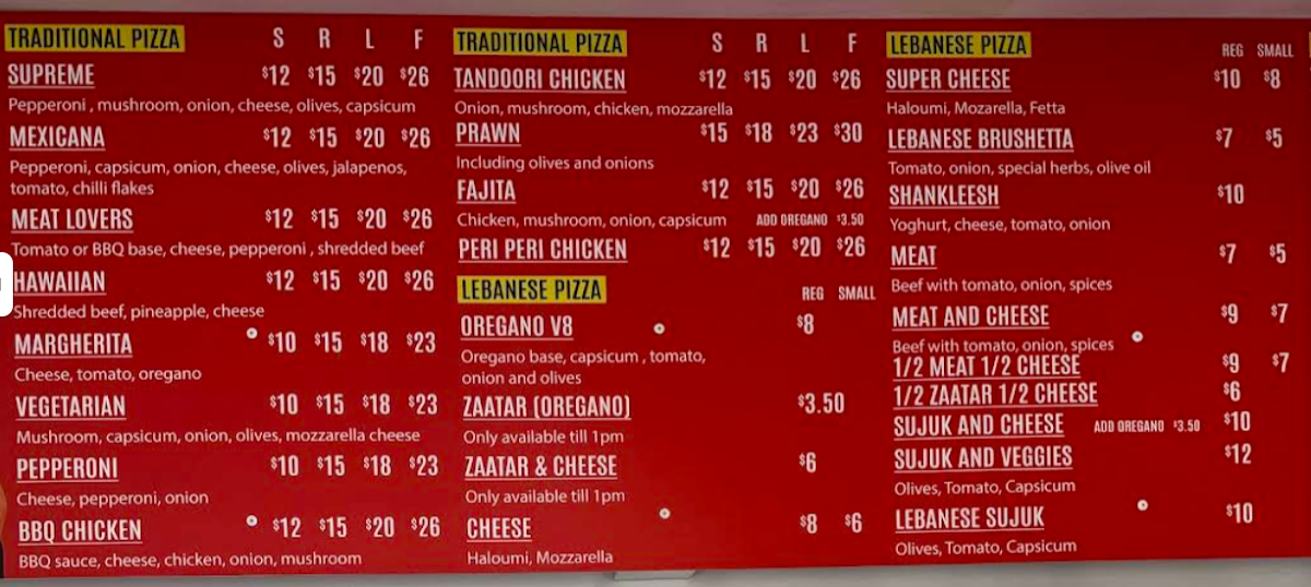 Menu, Al Afrah Restaurant & Bakery