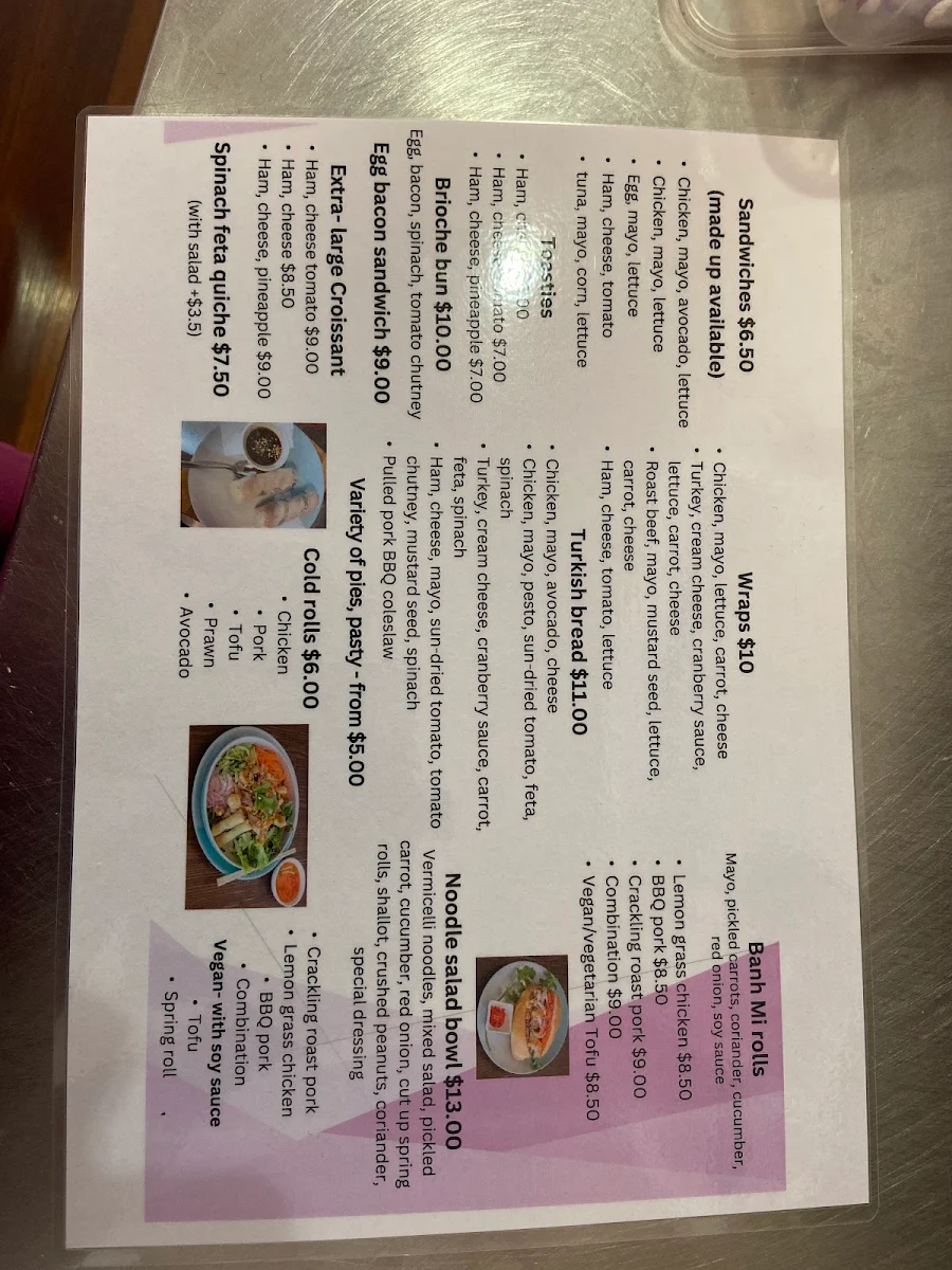 Menu, Wenzel’s at Blackwood