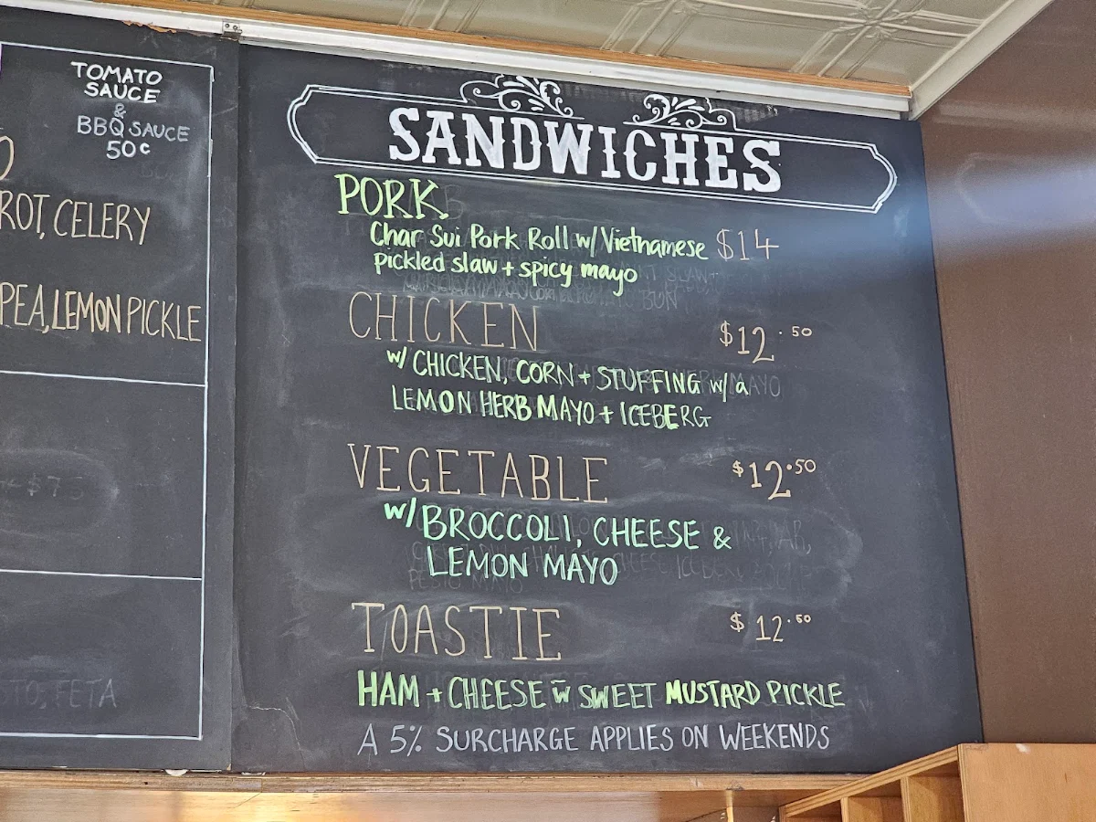 Menu, Bourke Street Bakery Marrickville