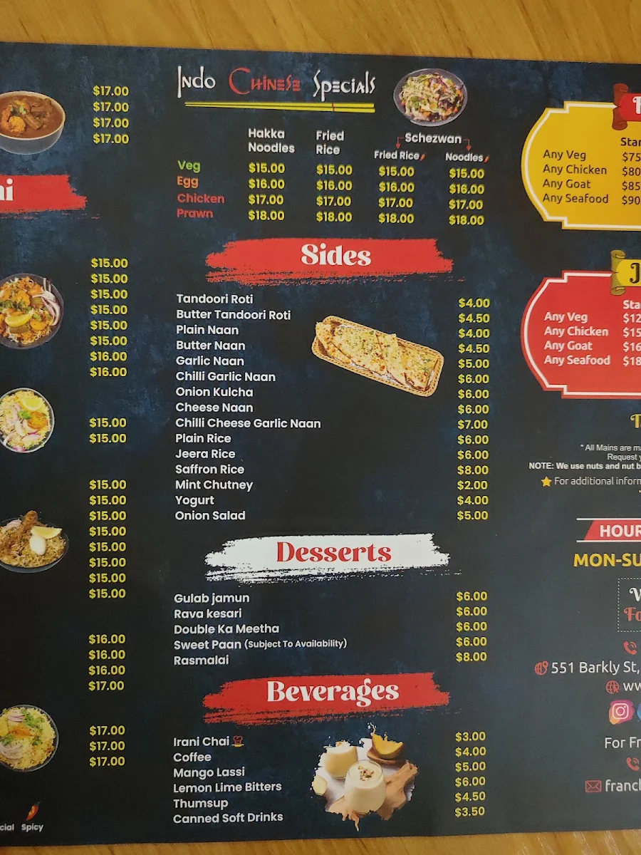 Menu, Mr.Biryani