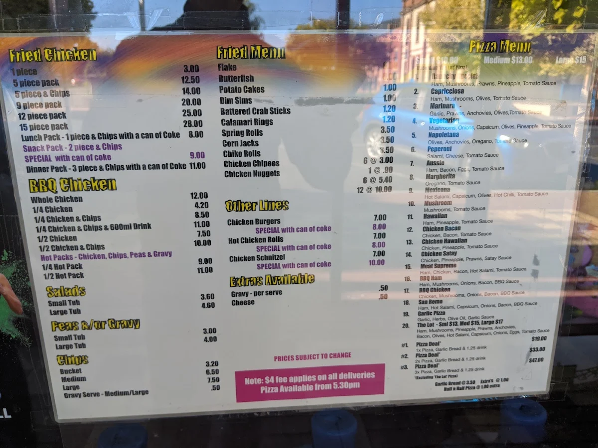 Menu, Raunchy Rooster