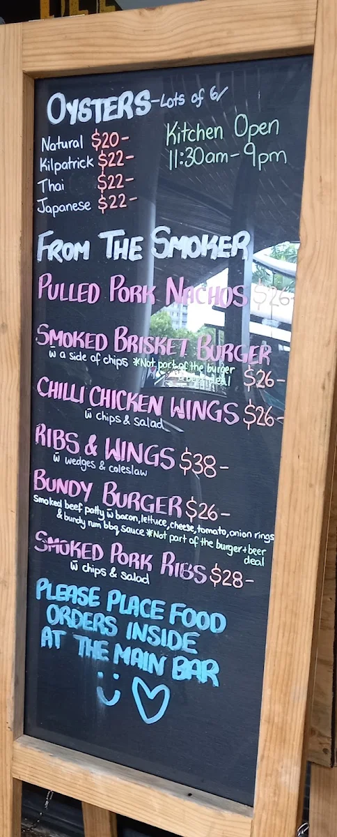 Menu, The Precinct