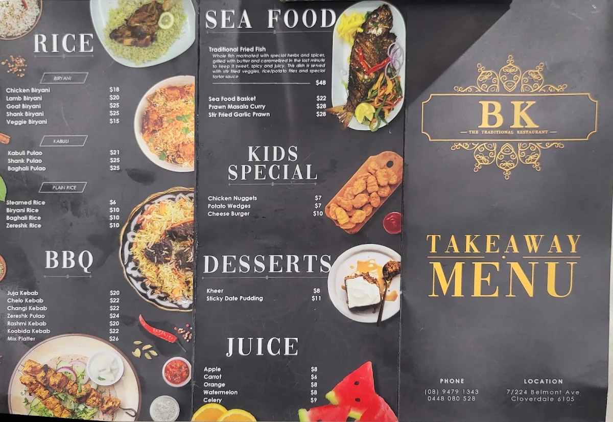 Menu, Belmont Kebab and Pizza
