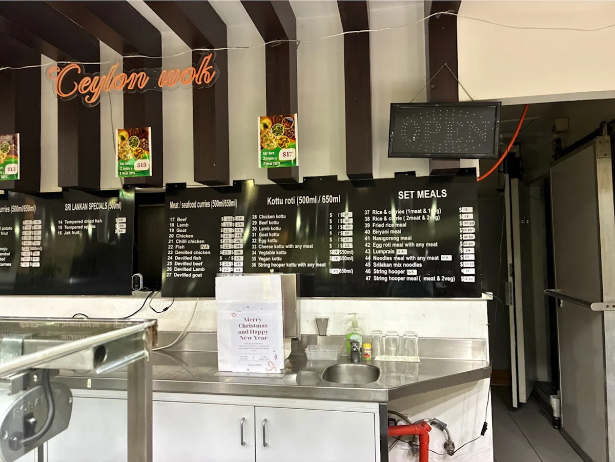 Menu, Ceylon Wok