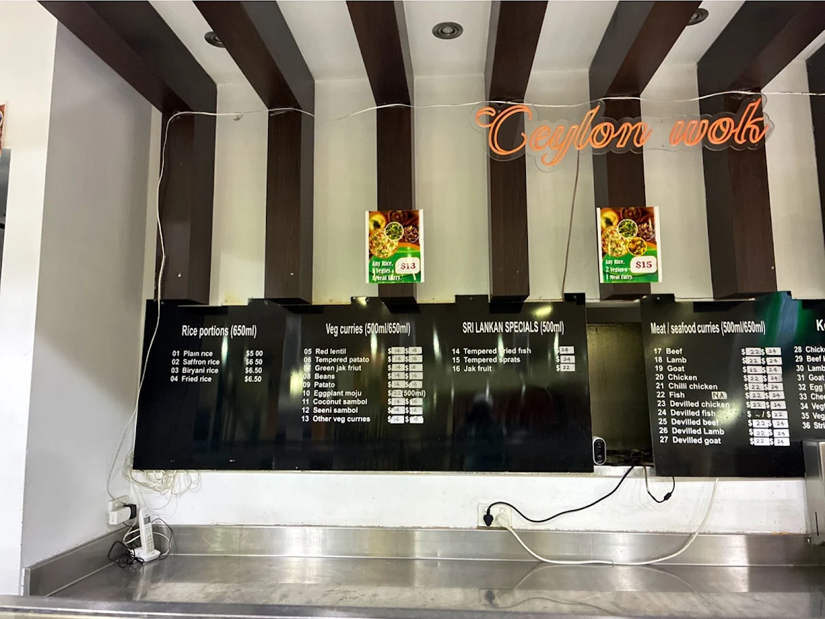 Menu, Ceylon Wok