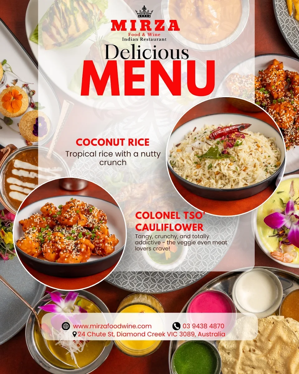 Menu, Mirza Food & Wine