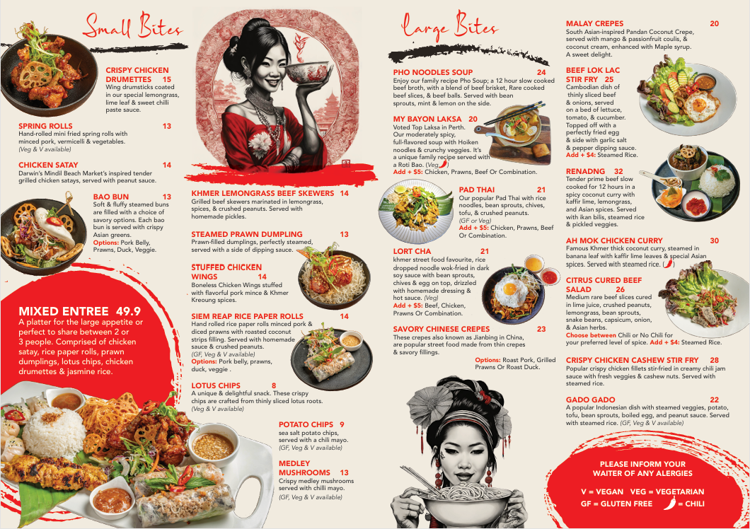 Menu, Chapels on Whatley