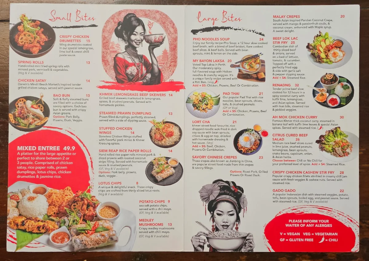 Menu, Chapels on Whatley