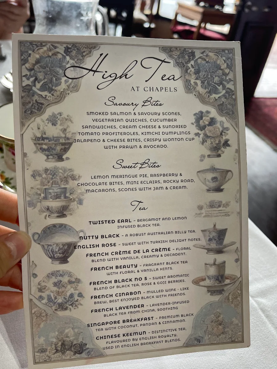 Menu, Chapels on Whatley