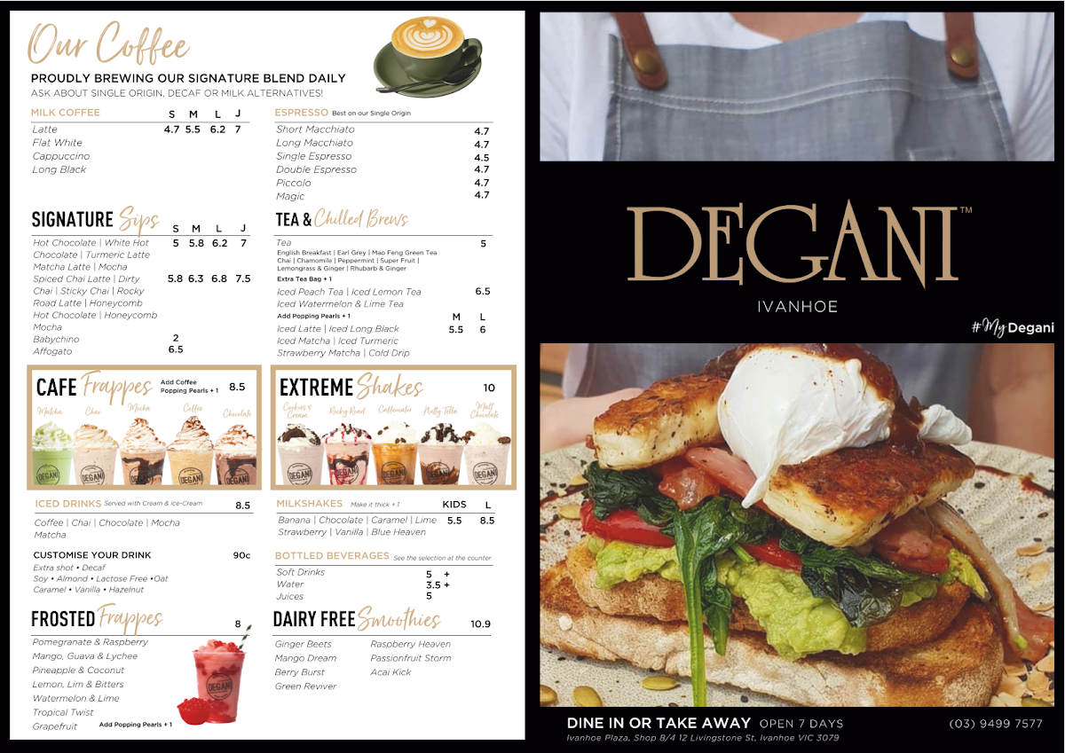 Menu, Degani Ivanhoe