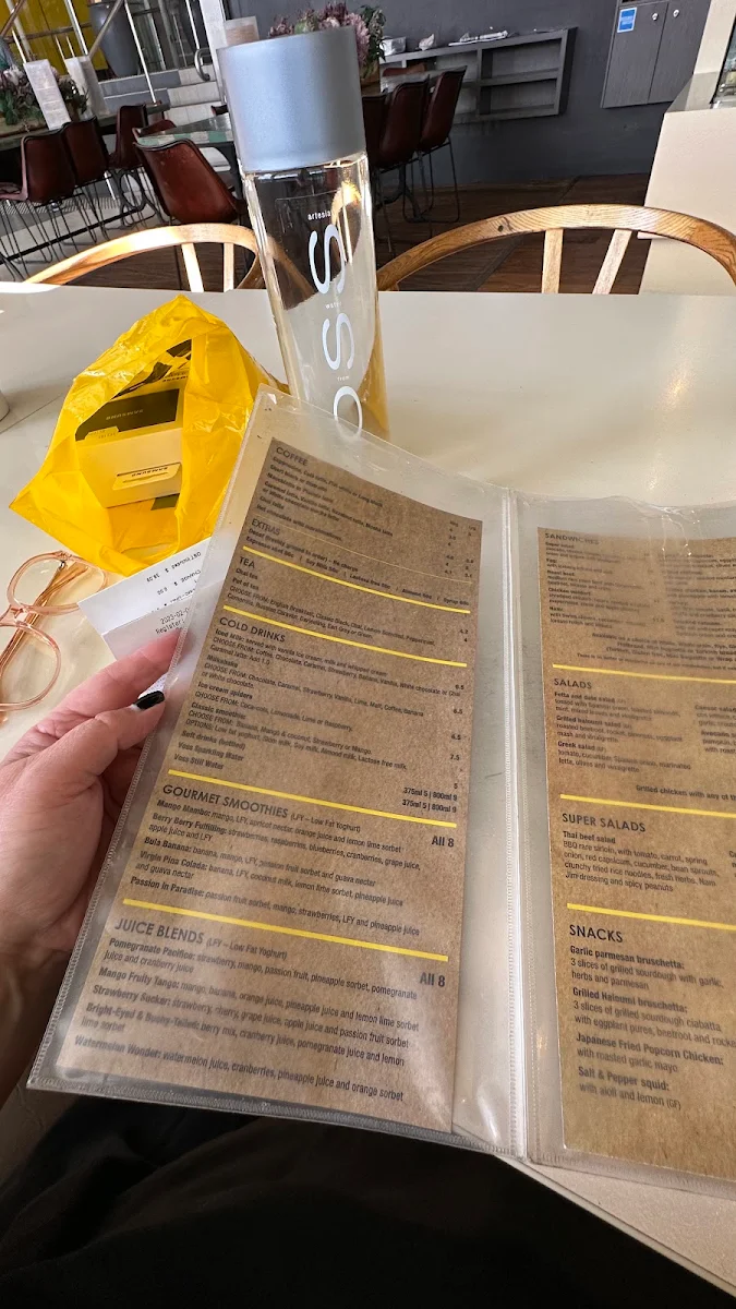 Menu, Venue Café & Bar