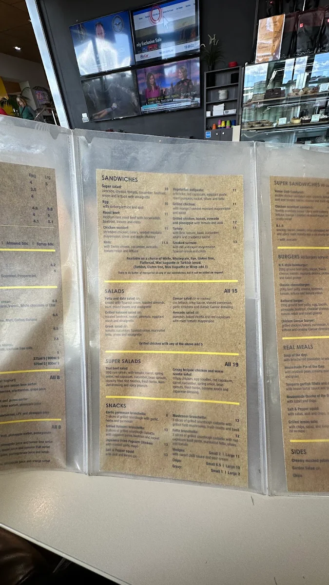 Menu, Venue Café & Bar