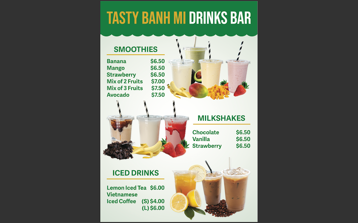 Menu, Tasty Banh Mi