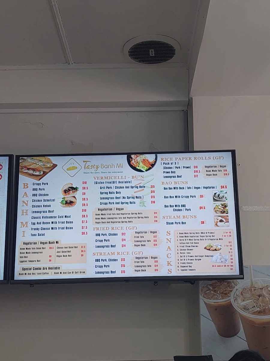 Menu, Tasty Banh Mi