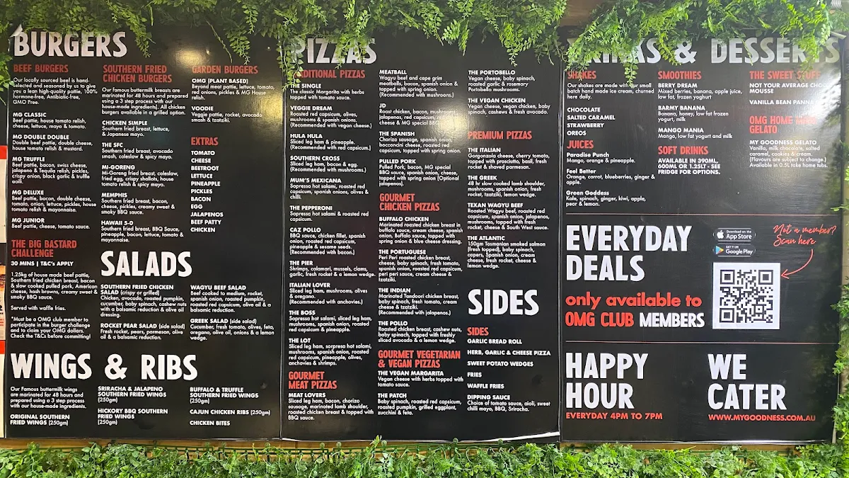 Menu, My Goodness