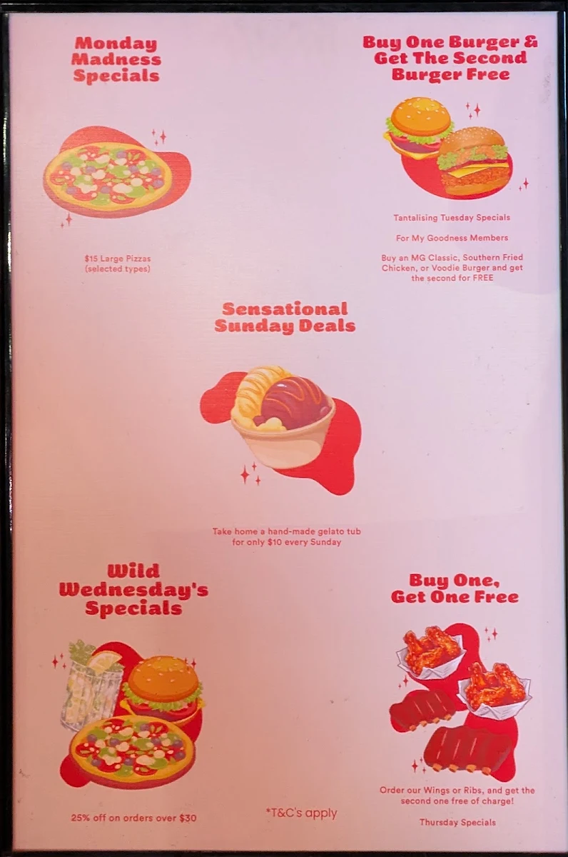 Menu, My Goodness