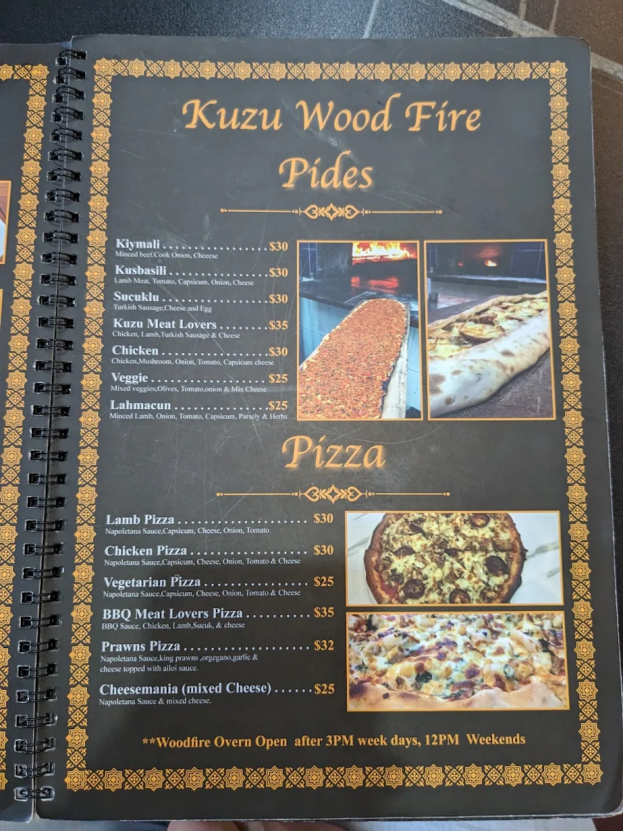 Menu, Kuzu Turkish Resturant & Shisha Lounge