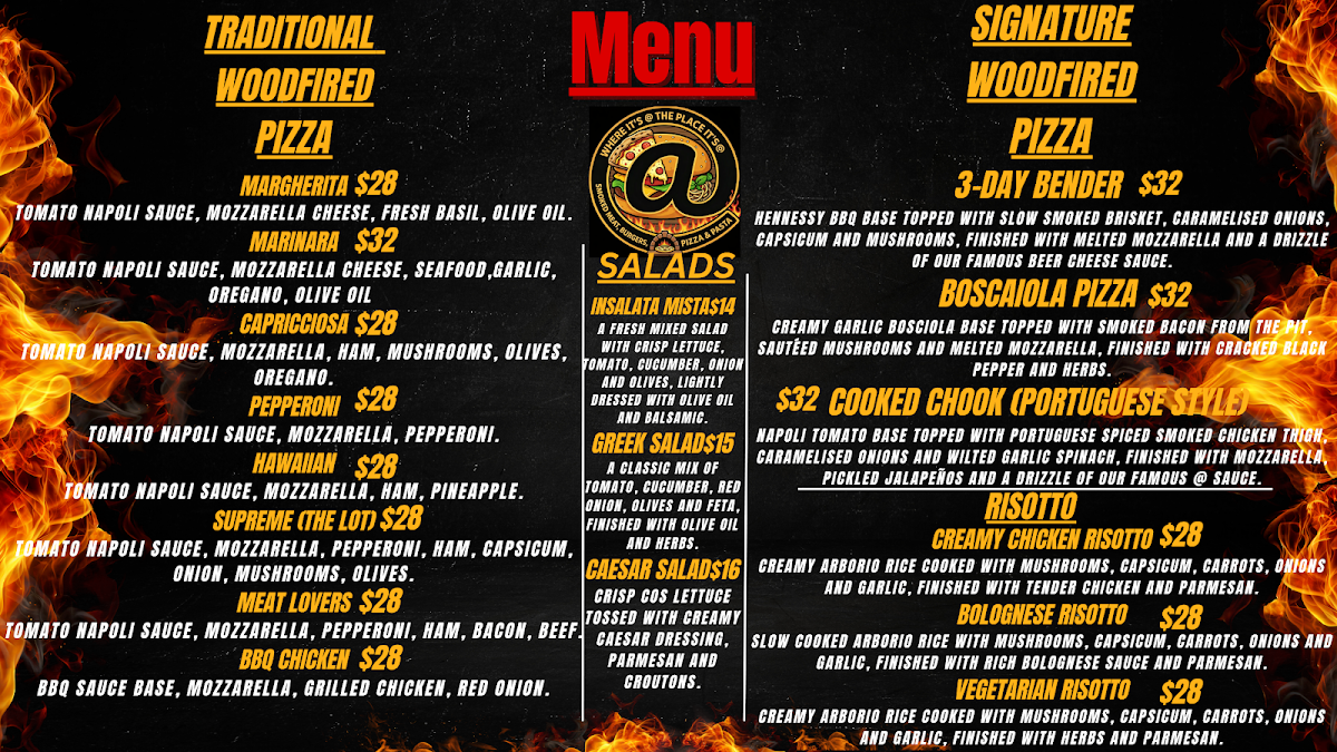 Menu, Where It's @ The Place It's @