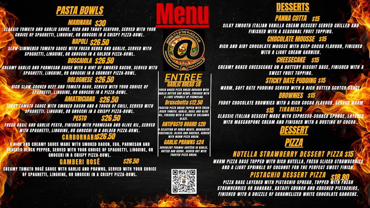 Menu, Where It's @ The Place It's @