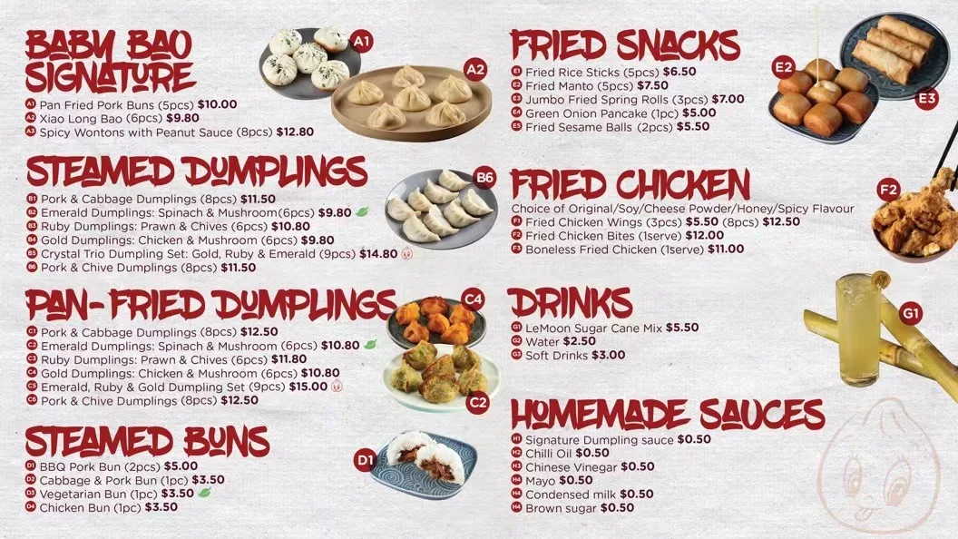 Menu, Baby Bao Edmondson Park