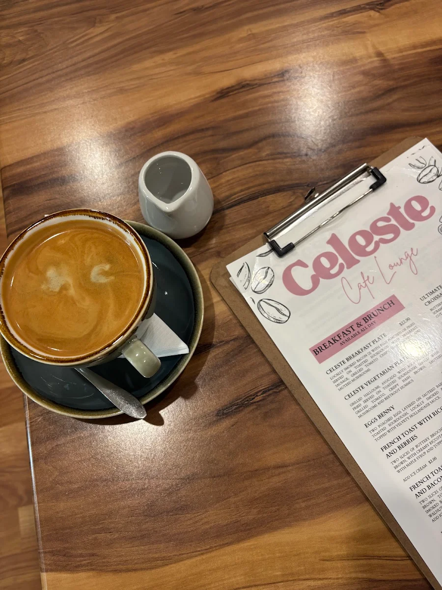 Menu, Celeste Cafe Lounge